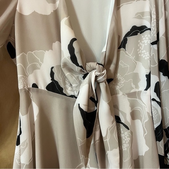 Shona Joy | Flora Tie Front Mini Dress Floral Chiffon Bishop Sleeve Size 2 - Picture 5 of 16